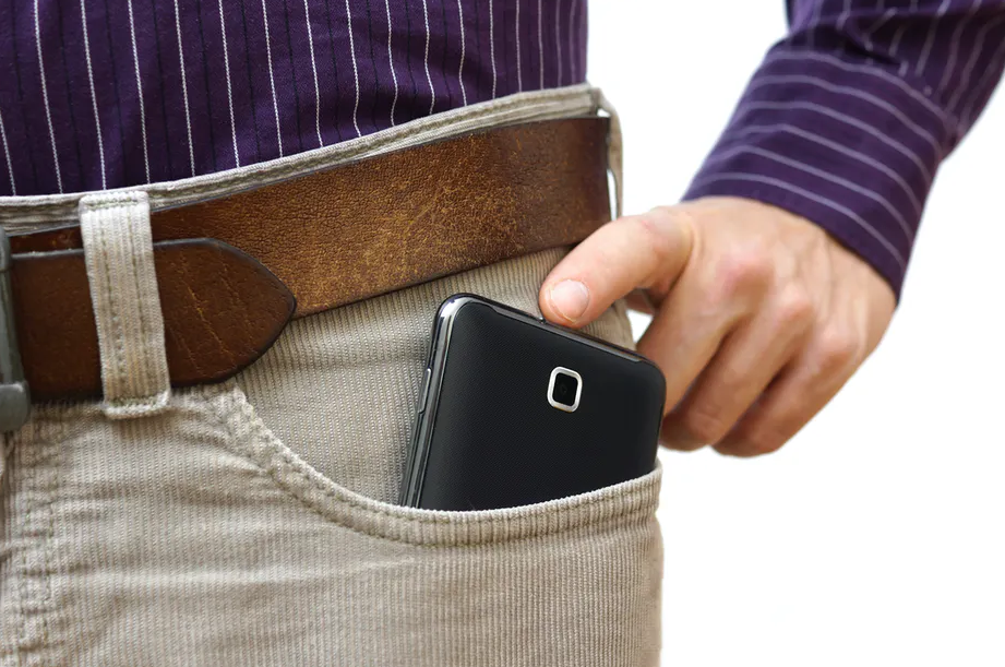 mobile in jean's pocket